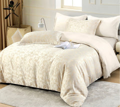 Jacquard bright surface duvet cover set 6pcs طقم غطاء لحاف من قماش الجاكار بسطح لامع مكون من 6 قطع