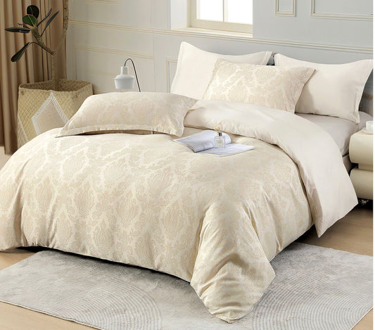 Jacquard bright surface duvet cover set 6pcs طقم غطاء لحاف من قماش الجاكار بسطح لامع مكون من 6 قطع