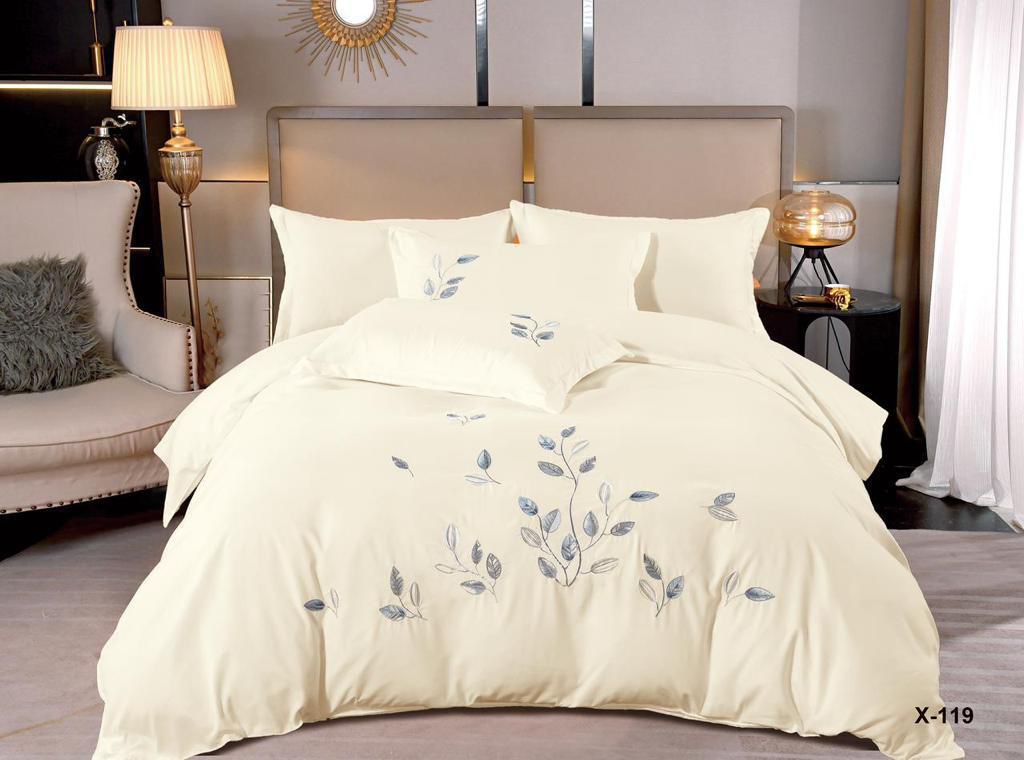 Single high quality embroidery duvet cover set 4pcs