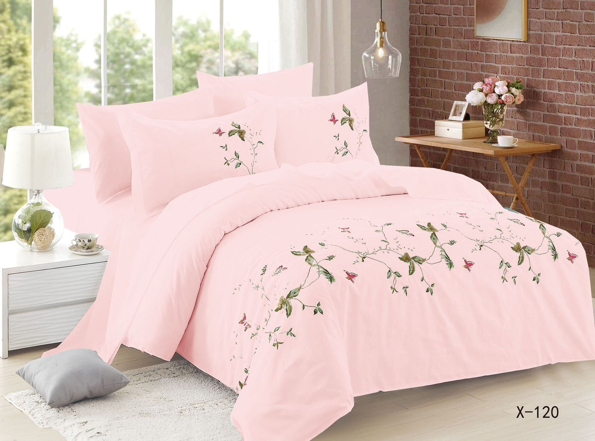 Single high quality embroidery duvet cover set 4pcs