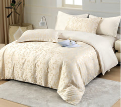 Jacquard bright surface duvet cover set 6pcs طقم غطاء لحاف من قماش الجاكار بسطح لامع مكون من 6 قطع