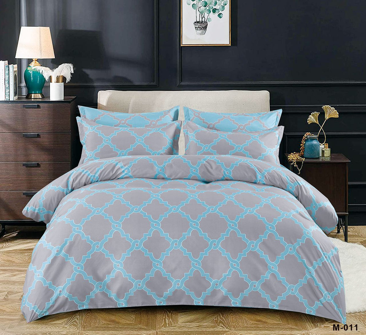 Printing design king size duvet cover set 6pcs